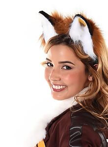 Curvy Latin toying in a cosplay costume