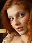 Freckled redhead teen stripping