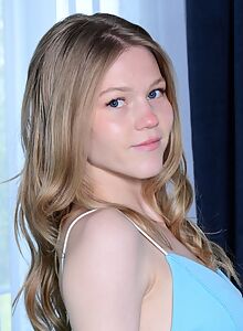 Cute athletic blonde spreading naked on a pool table