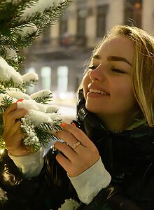 Sexy blonde girl shows off her flexible body