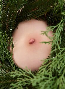 Busty brunette nude for the holidays