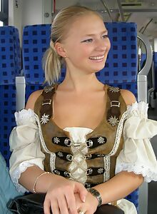 Blonde amateur with pierced nipples