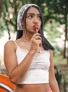 Cute Latina shows off her flexible body