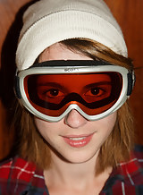Nerdy hottie wearing a ski mask