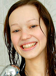 Cutest petite brunette teen showering