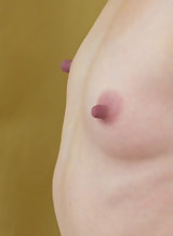 Flat-chested amateur with big nipples toying