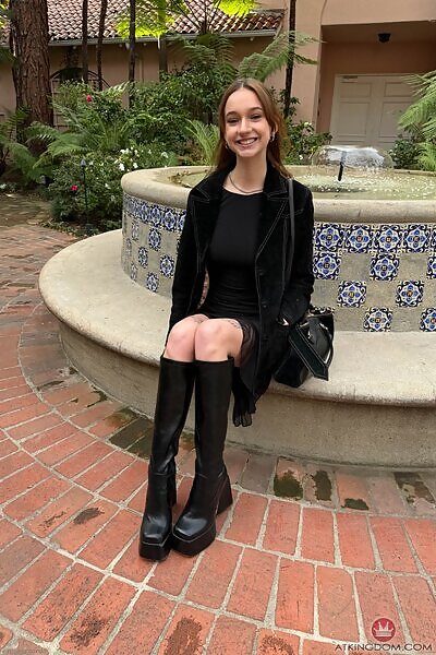 Melanie Marie in a fancy black dress from ATK Galleria - 18/20