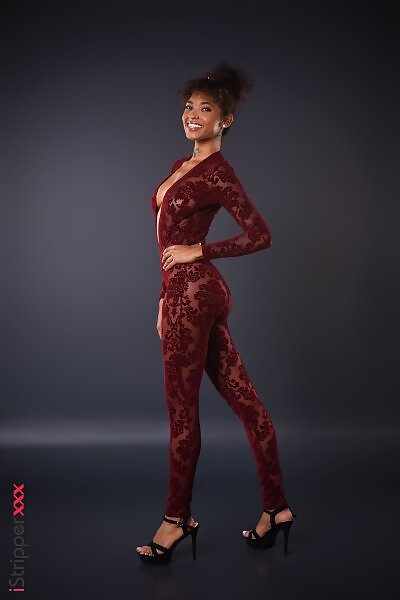 Barbie Rous in Hugged In Burgundy from iStripper - 1/15